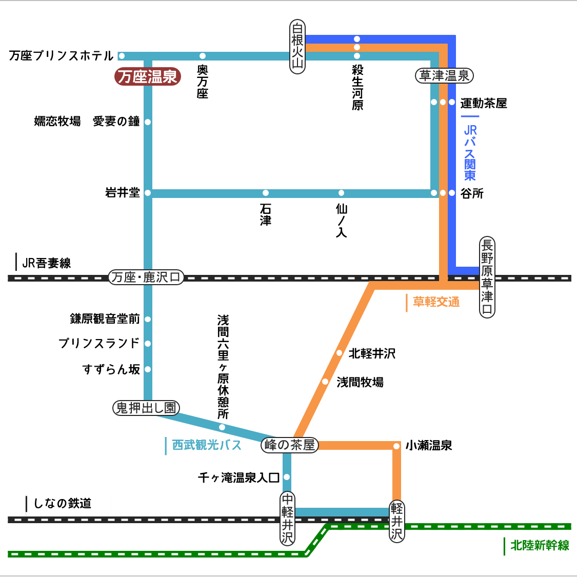 バス路線図・時刻表 万座しぜん情報館